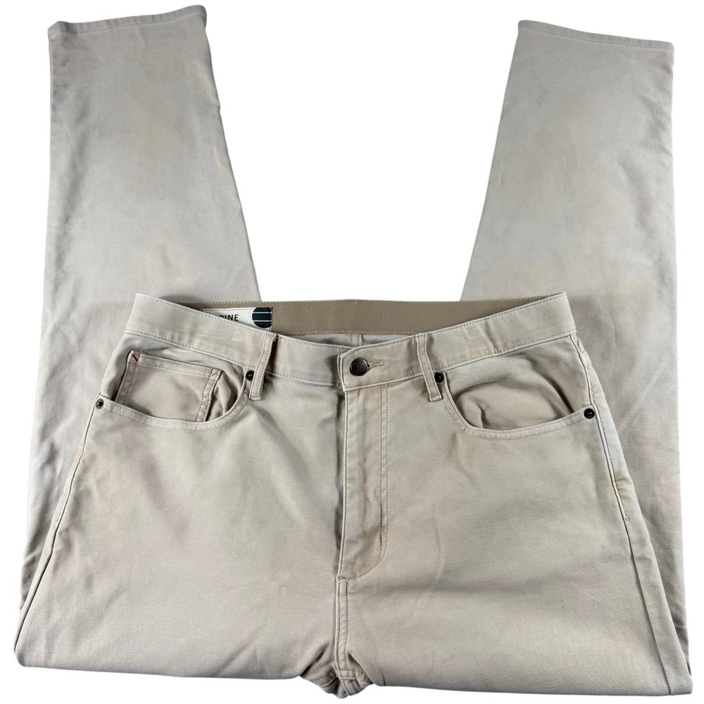 Marine Layer Mens Slim Straight Fit Khaki Pants Tan 34x30 Style 19361